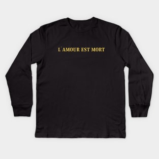 L´Amour Est Mort 2, mustard Kids Long Sleeve T-Shirt